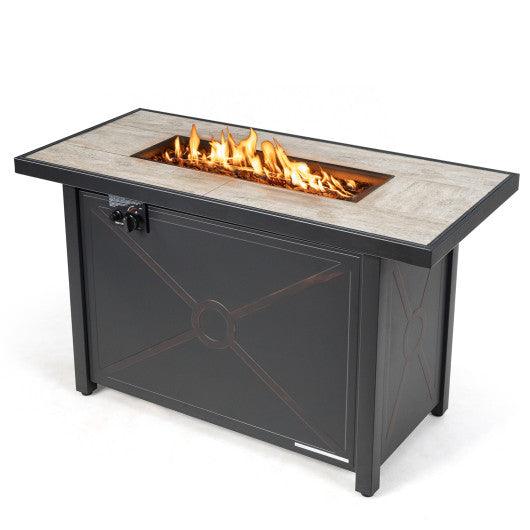 42 Inch 60 000 BTU Rectangular Propane Fire Pit Table at Set Shop and Smile
