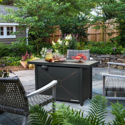 42 Inch 60 000 BTU Rectangular Propane Fire Pit Table at Set Shop and Smile
