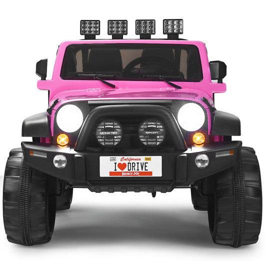 12V 2-Seater Ride on Car Truck with Remote Control and Storage Room-Pink at Set Shop and Smile