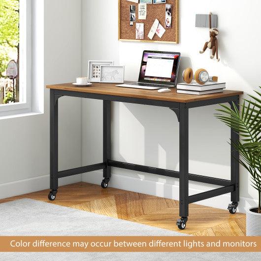 Metal Frame Computer Desk with Wheels at Set Shop and Smile