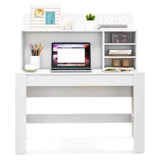48 Inch Writing Computer Desk with Anti-Tipping Kits and Cable Management Hole-White at Set Shop and Smile