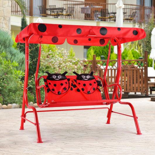 2 Person Kids Patio Swing Porch Bench with Canopy at Set Shop and Smile