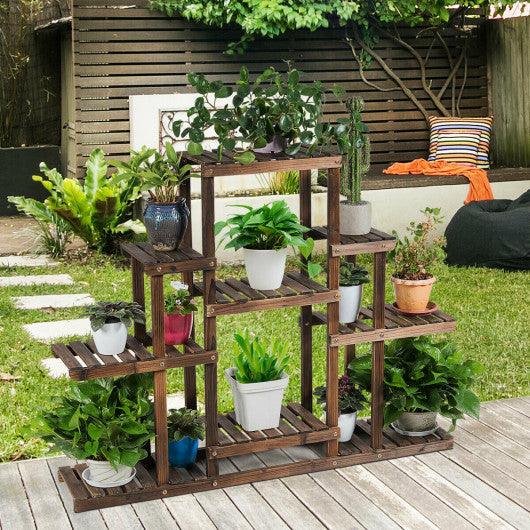 6-Tier Flower Wood Stand Plant Display Rack Storage Shelf at Set Shop and Smile