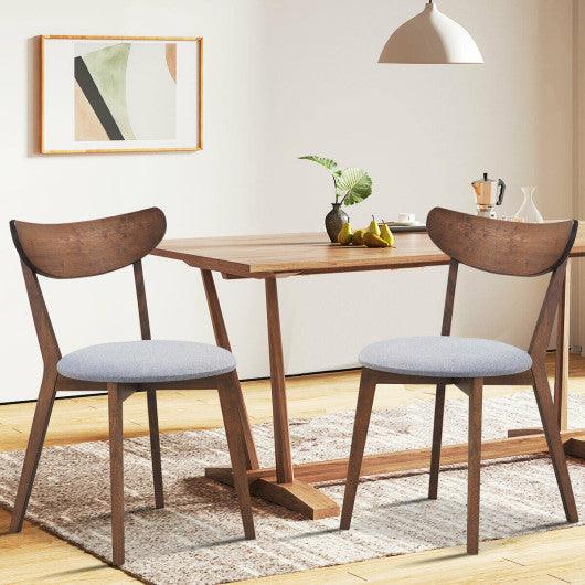 Set of 2 Dining Chairs Upholstered Curved Back Side at Set Shop and Smile