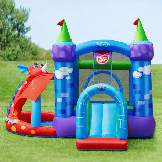 Kids Inflatable Bounce House Dragon Jumping Slide Bouncer Castle at Set Shop and Smile