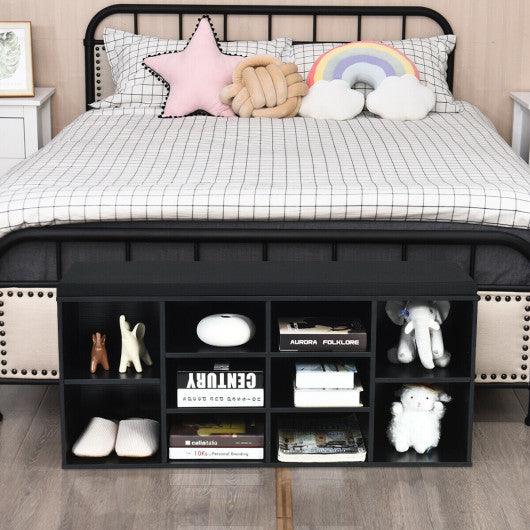 10-Cube Organizer Shoe Storage Bench with Cushion for Entryway-Black at Set Shop and Smile