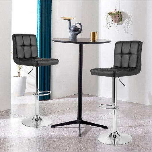 Adjustable Swivel Bar Stool with PU Leather-Black at Set Shop and Smile