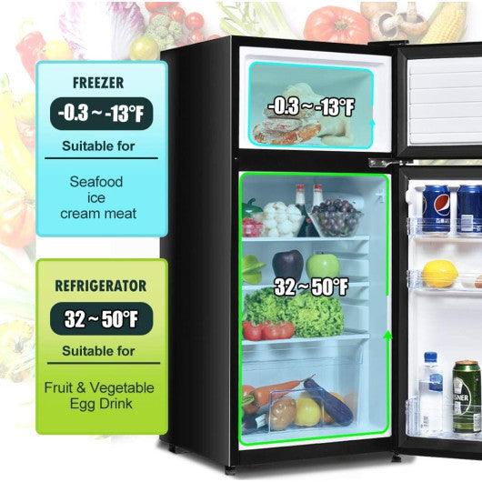 2 Doors Cold-rolled Sheet Compact Refrigerator-Black at Set Shop and Smile