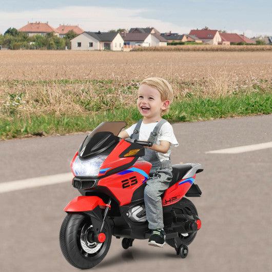 12V Kids Ride On Motorcycle Electric Motor Bike-Red at Set Shop and Smile