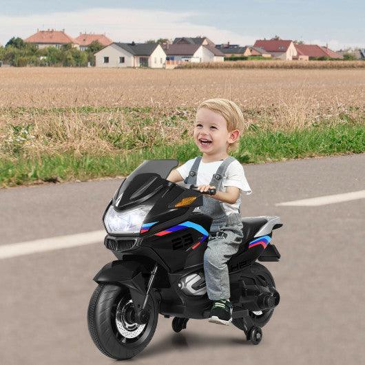 12V Kids Ride On Motorcycle Electric Motor Bike-Black at Set Shop and Smile