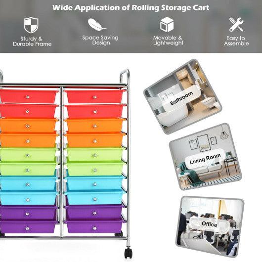 20 Drawers Storage Rolling Cart Studio Organizer-Multicolor at Set Shop and Smile