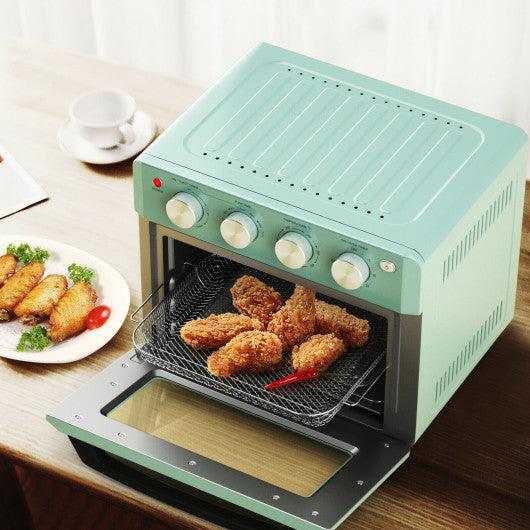 19 Qt Dehydrate Convection Air Fryer Toaster Oven with 5 Accessories-Green at Set Shop and Smile