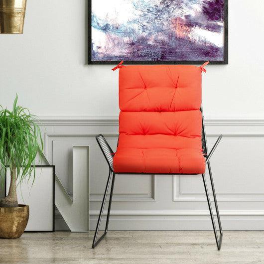 22 x 44 Inch Tufted Outdoor Patio Chair Seating Pad-Orange at Set Shop and Smile
