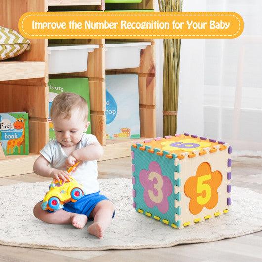 75 Pieces Baby Foam Interlocking Play Mat with Fence with Detachable Numbers at Set Shop and Smile