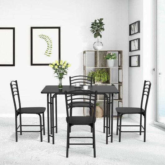 5 Pieces Wood Rectangular Dining Table Set at Set Shop and Smile