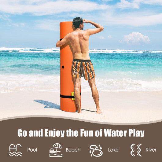 12 x 6 Feet 3 Layer Floating Water Pad-Orange at Set Shop and Smile