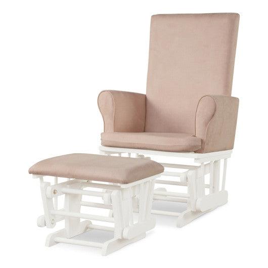 Baby Nursery Relax Rocker Rocking Chair Glider and Ottoman Cushion Set-Pink at Set Shop and Smile