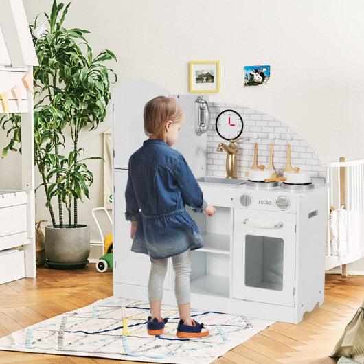 Kids Kitchen Playset Pretend Play Cooking Set with Vivid Faucet and Telephone at Set Shop and Smile