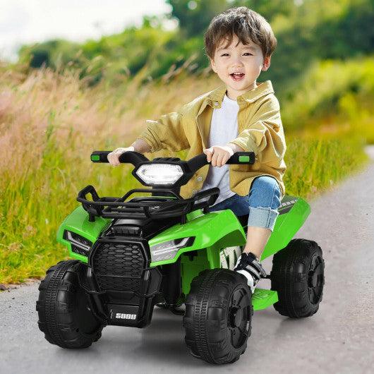 6V Kids ATV Quad Electric Ride On Car with LED Light and MP3-Green at Set Shop and Smile