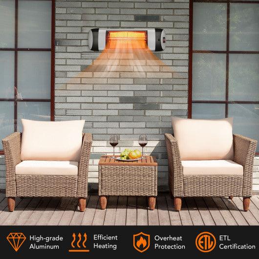 1500W Wall-Mounted Electric Heater Patio Infrared Heater with Remote Control at Set Shop and Smile