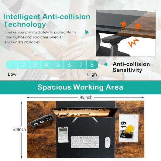 48 Inch Electric Sit to Stand Desk with Keyboard Tray-Black at Set Shop and Smile