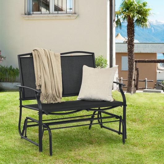 Iron Patio Rocking Chair for Outdoor Backyard and Lawn-Black at Set Shop and Smile
