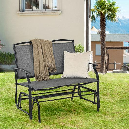 Iron Patio Rocking Chair for Outdoor Backyard and Lawn-Gray at Set Shop and Smile