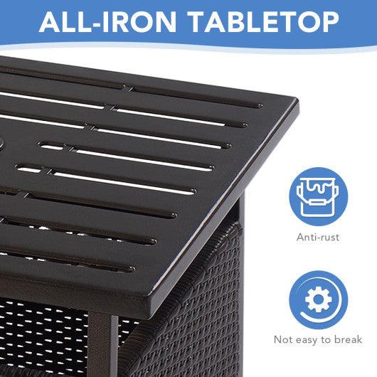 Outdoor Patio Rattan Wicker Steel Side Deck Table at Set Shop and Smile