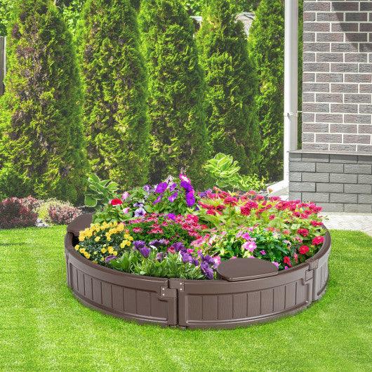 Sandbox with Built-in Corner Seat and Cover-Brown at Set Shop and Smile