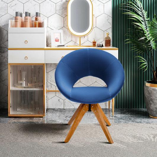 Swivel Accent Chair with Oversized Upholstered Seat for Home Office-Blue at Set Shop and Smile