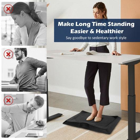 Portable Anti-Fatigue Standing Mat with Massage Point and Diverse Terrain for Office and Home-Black at Set Shop and Smile