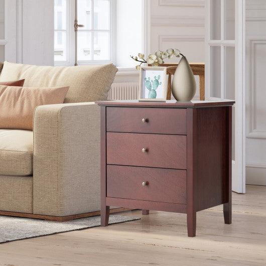 3 Drawers Nightstand Beside End Side Table Accent Table at Set Shop and Smile