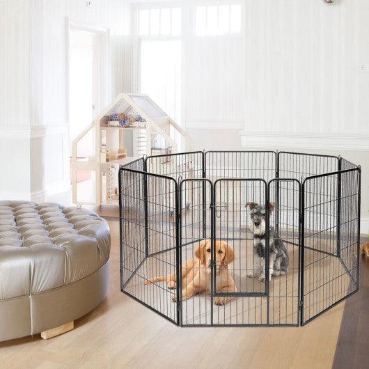 8 Metal Panel Heavy Duty Pet Playpen Dog Fence with Door-48 inches at Set Shop and Smile