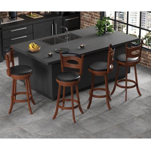 2 Pieces 24/29 inch Swivel Bar Stools with Curved Backrest and Seat Cushions-29 inches at Set Shop and Smile