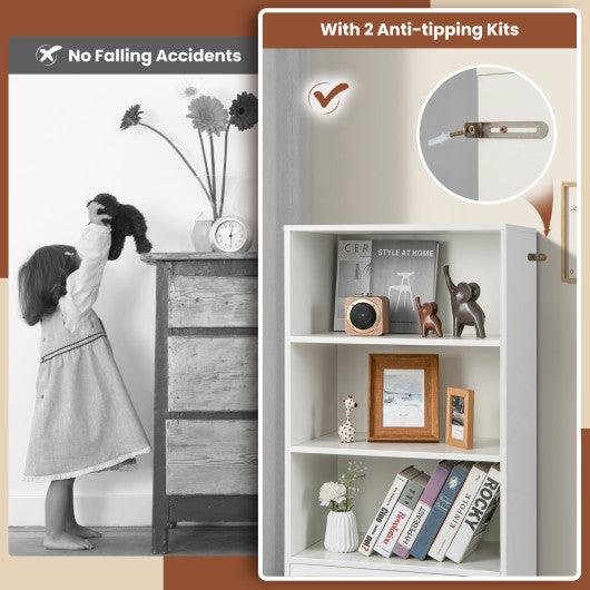 48 Inch Tall 4 Tiers Wood Bookcase with Drawer-White at Set Shop and Smile