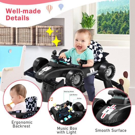 4-in-1 Foldable Activity Push Walker with Adjustable Height-Black at Set Shop and Smile