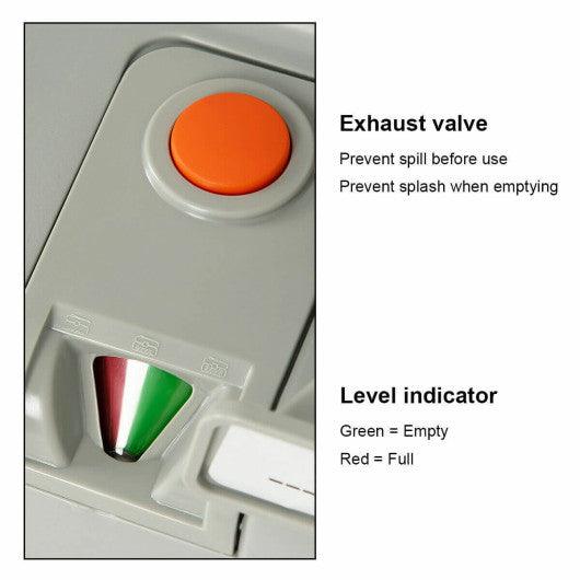 5.3 Gallon Portable Travel Toilet with Piston Pump Flush at Set Shop and Smile