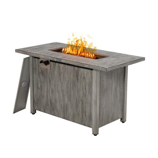 43 Inch 50 000 BTU Propane Fire Pit Table with Removable Lid-Gray at Set Shop and Smile