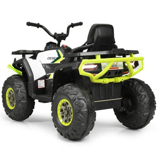 12 V Kids Electric 4-Wheeler ATV Quad with MP3 and LED Lights-White at Set Shop and Smile