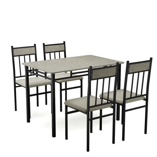 5 Pieces Faux Marble Dining Set Table at Set Shop and Smile