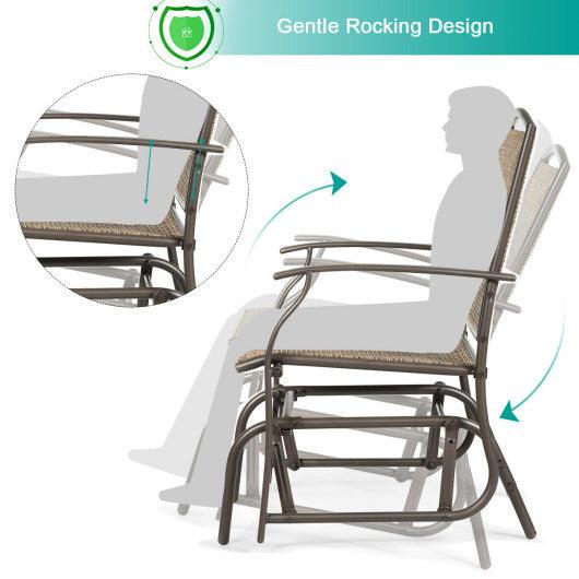 2 Pieces Patio Swing Single Glider Chair Rocking Seating at Set Shop and Smile
