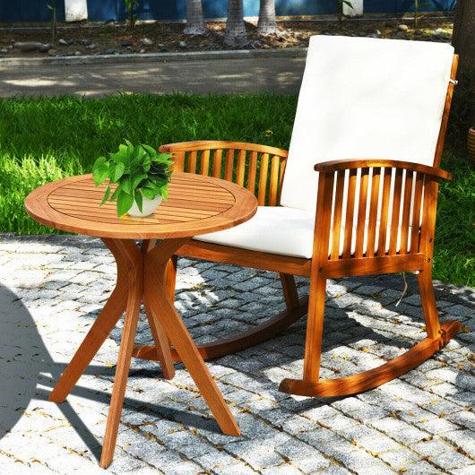 27 InchOutdoor Round Solid Wood Coffee Side Bistro Table at Set Shop and Smile