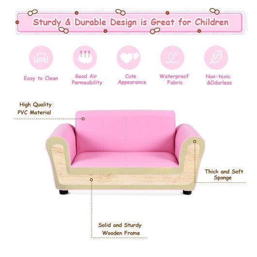 Soft Kids Double Sofa with Ottoman-Pink at Set Shop and Smile