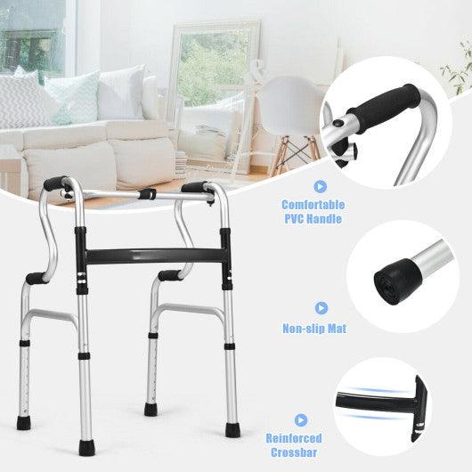 One-Button Folding Aluminum Walking Frame Walker at Set Shop and Smile