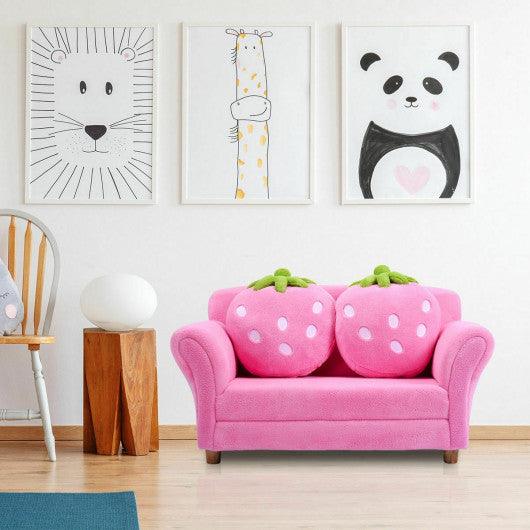 BL/PI Kids Strawberry Armrest Chair Sofa-Pink at Set Shop and Smile