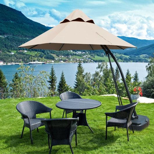 9' Half Round Patio Umbrella Sunshade without Weight Base at Set Shop and Smile