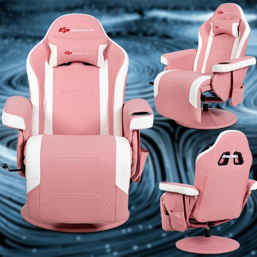 Ergonomic High Back Massage Gaming Chair with Pillow-Pink at Set Shop and Smile