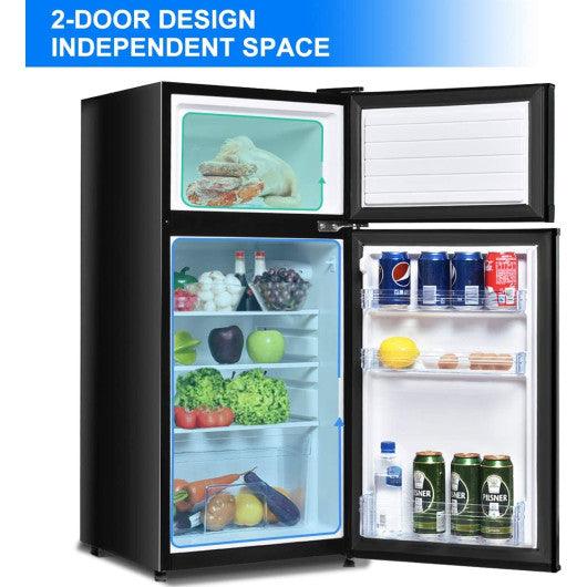 2 Doors Cold-rolled Sheet Compact Refrigerator-Black at Set Shop and Smile