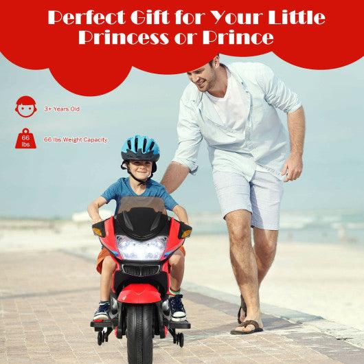 12V Kids Ride On Motorcycle Electric Motor Bike-Red at Set Shop and Smile
