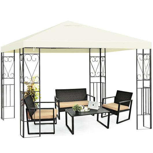 10 x 10 Feet Patio Gazebo Canopy Tent Garden Shelter at Set Shop and Smile